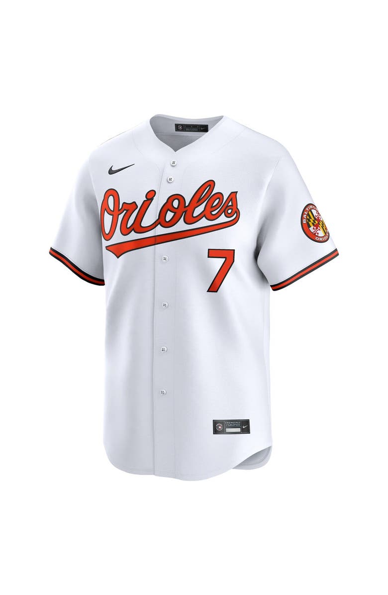 Nike Men's Nike Jackson Holliday White Baltimore Orioles Home Limited Player Jersey, Alternate, color, White