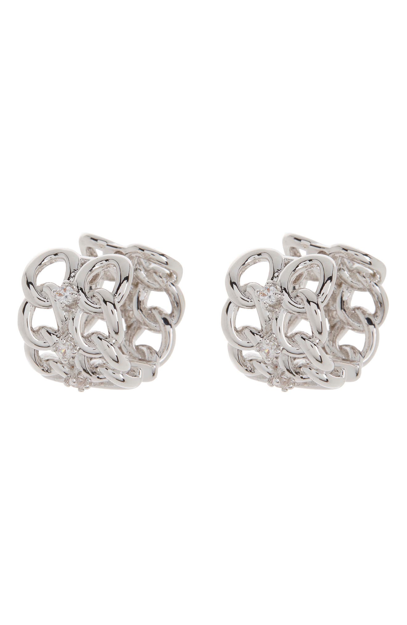 Sterling Forever Carleene CZ Huggie Hoop Earrings