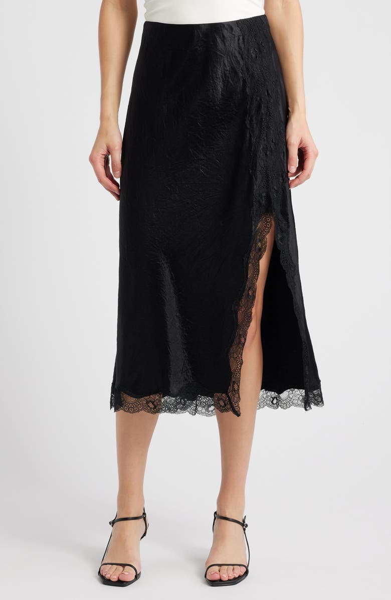 Rails Rylan Crinkle Satin Slip Skirt, Main, color,