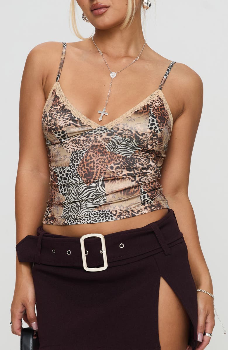 Princess Polly Lepaisley Animal Print Camsiole, Main, color, 