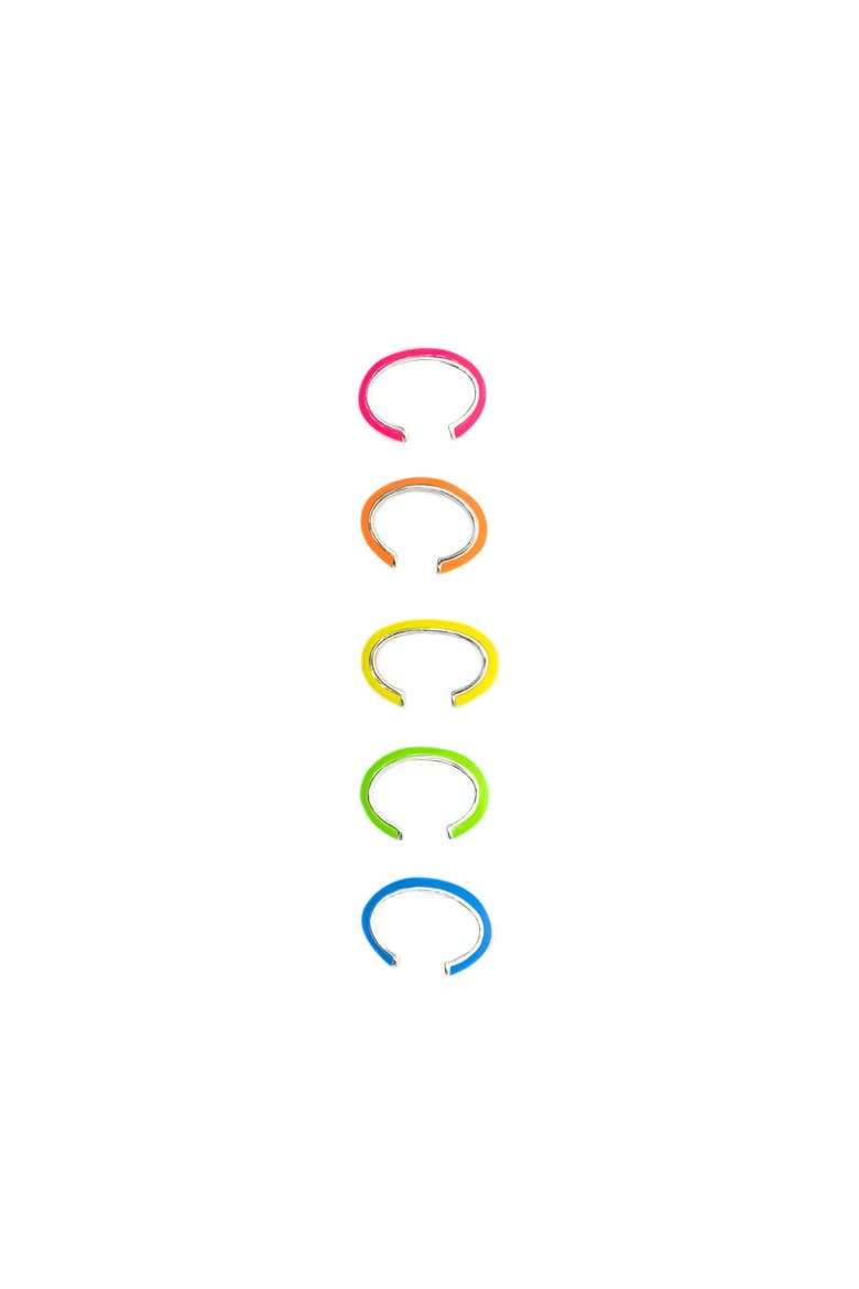 The Neon Enamel Ear Cuff Set, Main, color, Neon Multi