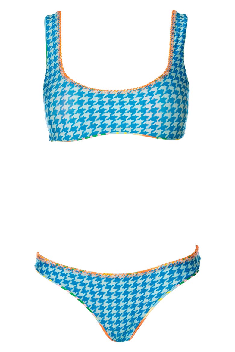 Deep Sea Lines Iconic Reversible Bikini Bottoms, Alternate, color, OPEN BLUE
