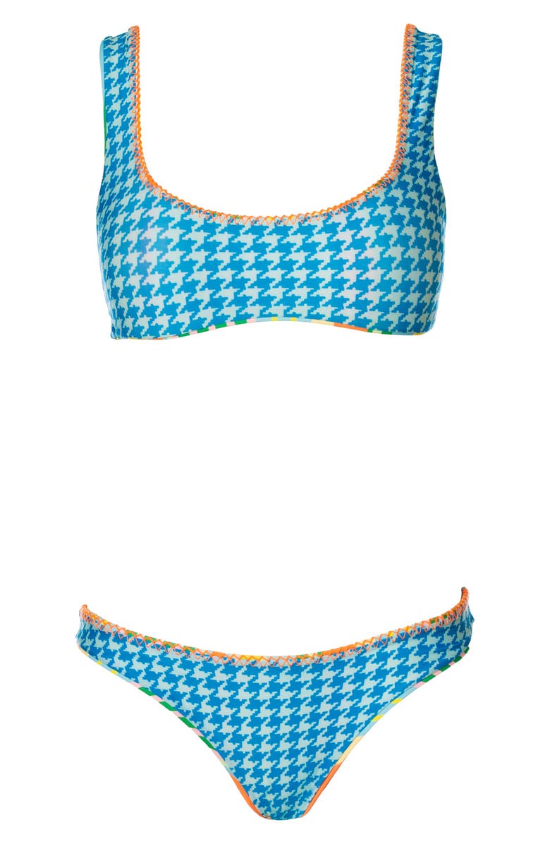 Maaji Deep Sea Lines Iconic Reversible Bikini Bottoms, Alternate, color, Open Blue