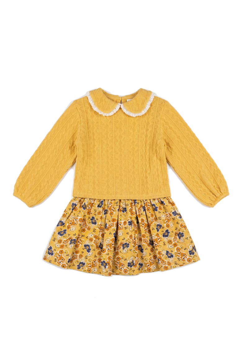 Kids' Whitney Floral Tutu Dress, Main, color, MUSTARD