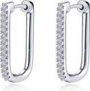 Lafonn Pavé Simulated Diamond Rectangular Hoop Earrings
