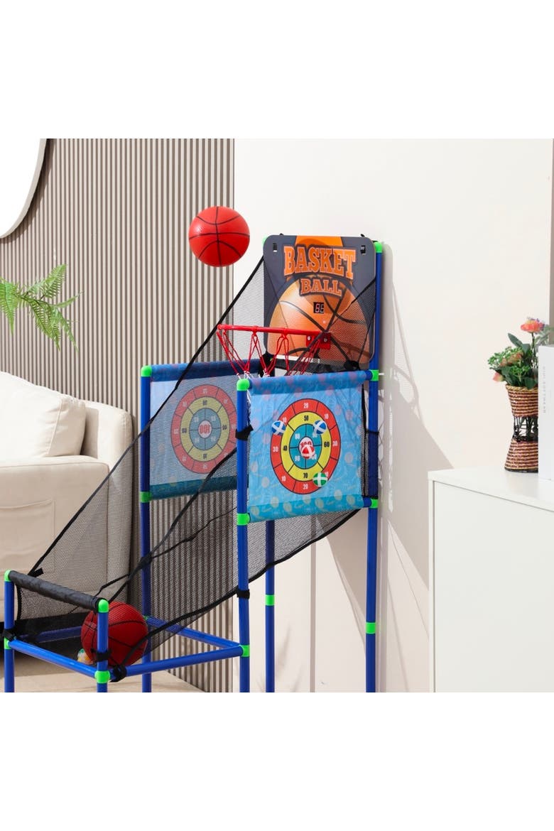 2In1 Arcade Basketball Hoop Game, Alternate, color, Multicolored