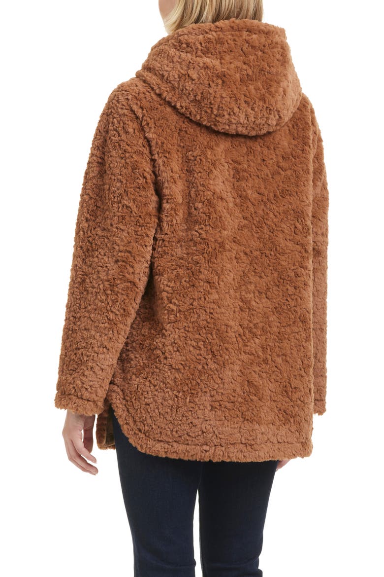 Textured Faux Fur Jacket, Alternate, color, CAMEL
