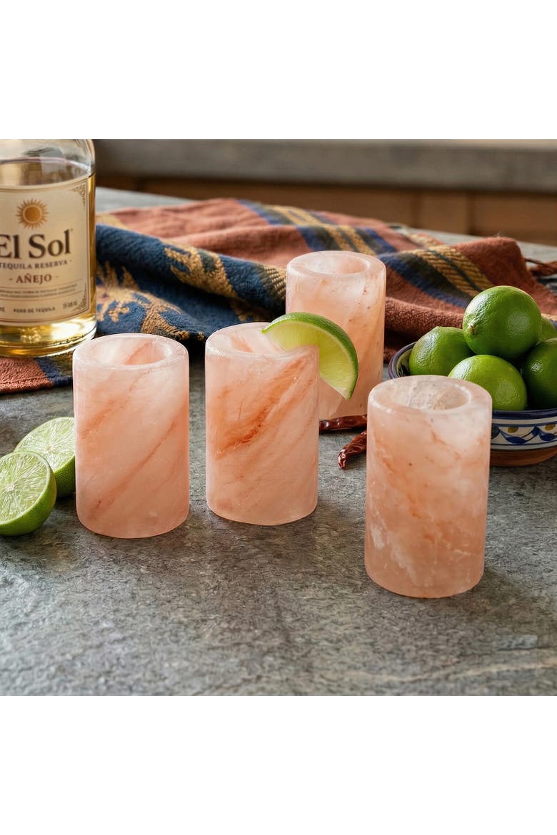 Himalayan Salt Tequila Shot Glasses, Set of 2, 1.5 oz Each, Alternate, color, Pink