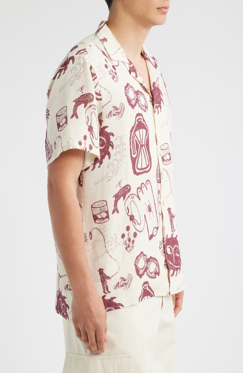 OAS Cantina Linen Camp Shirt, Alternate, color, Cuba