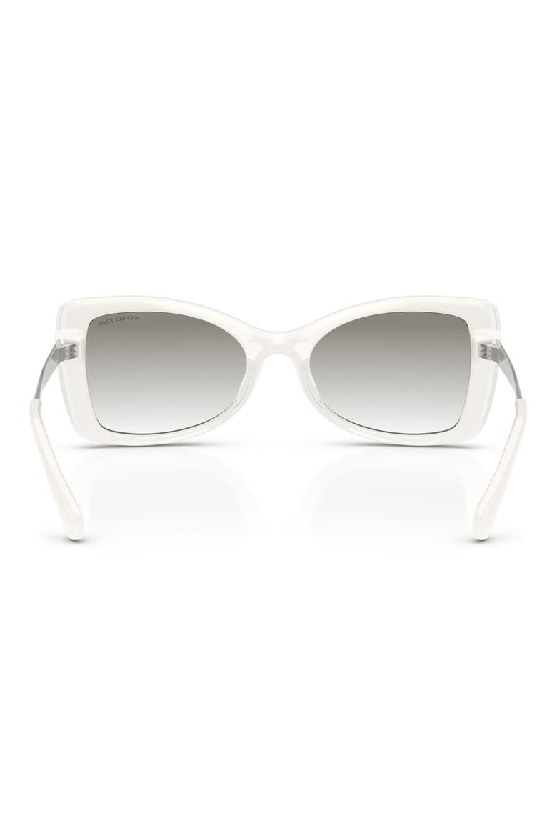 Malaga 53mm Gradient Butterfly Sunglasses, Alternate, color, WHITE / GREY CLEAR GRADIENT