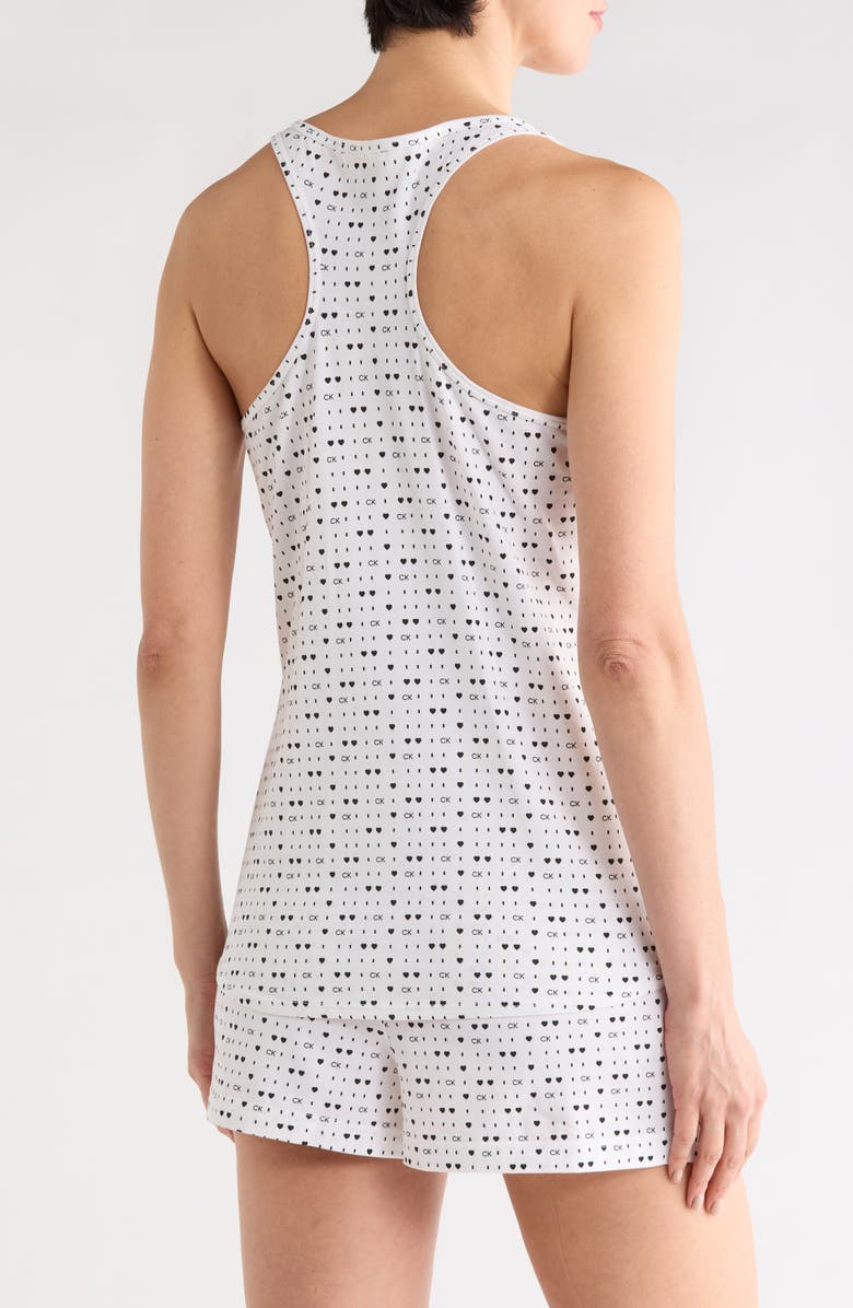 Calvin Klein Jersey Tank & Shorts Pajama 2-Piece Set, Alternate, color, Pixel Hearts+White