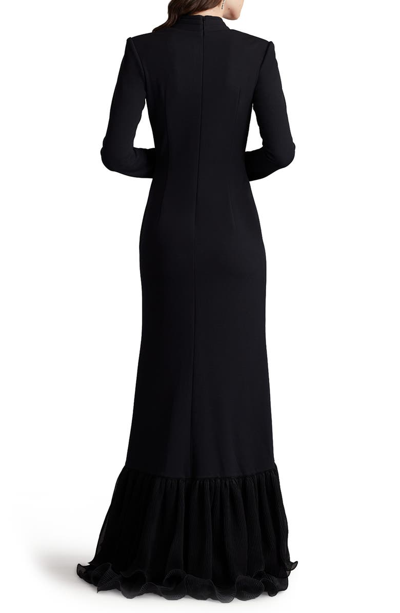 Tadashi Shoji Side Ruffle Long Sleeve High-Low Gown, Alternate, color,