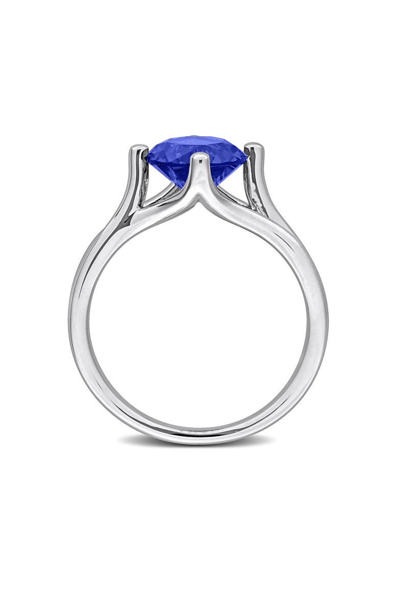 Created Blue Sapphire Solitare Ring, Alternate, color, BLUE