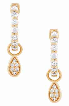 Frankie & Zoe Diamond Drop Huggie Hoop Earrings