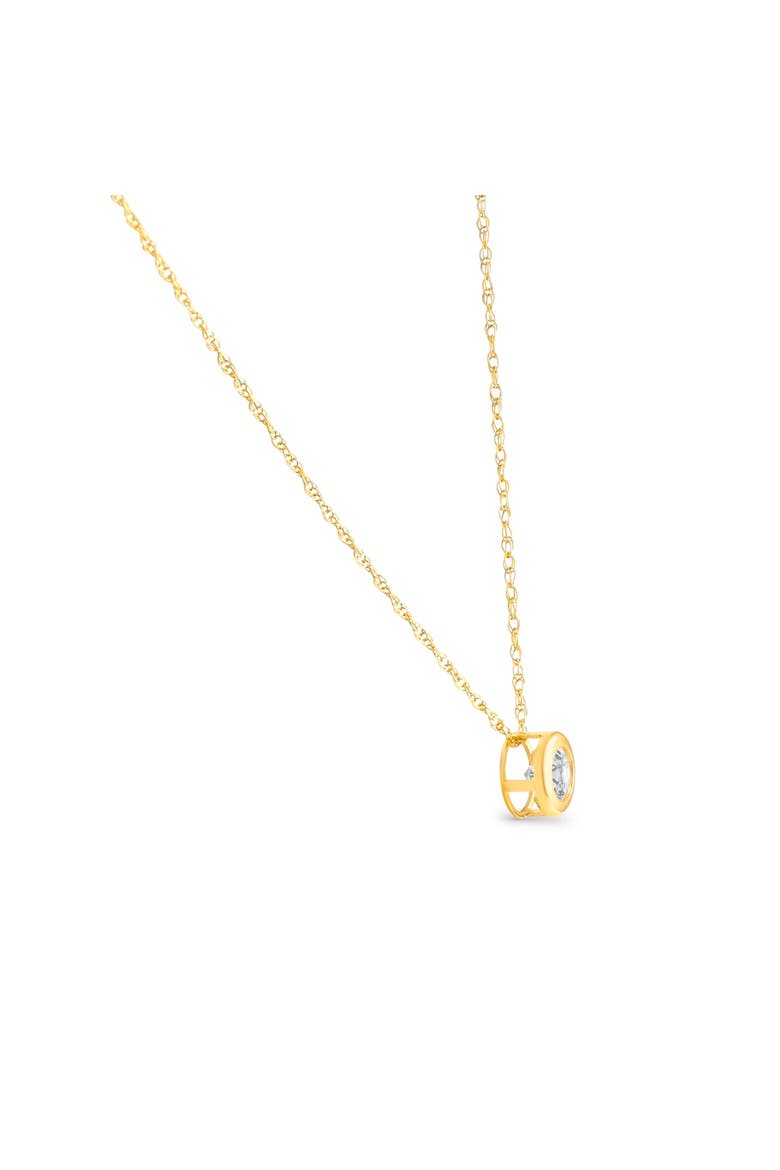 1/4Ct Diamond Bezel Pendant Solitaire Necklace 14k Gold Lab Grown, Alternate, color, 14k Yellow Gold