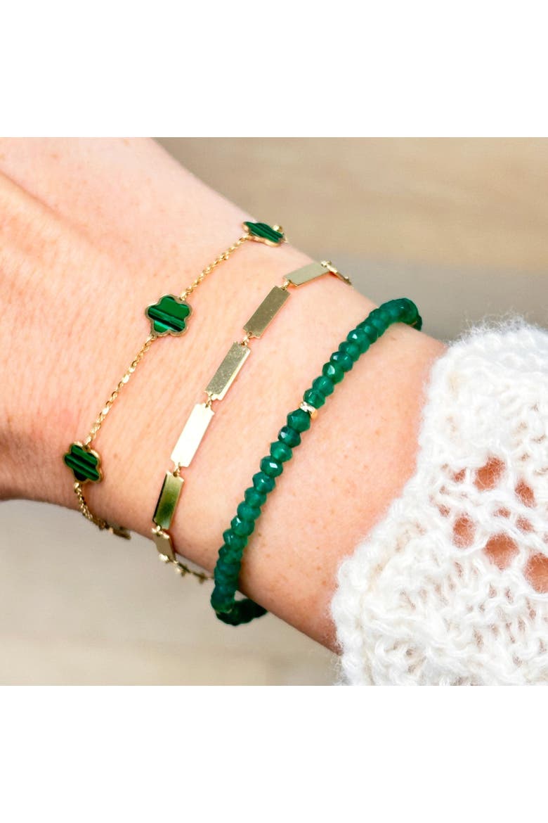 Malachite Flower Bracelet, Alternate, color, Malachite