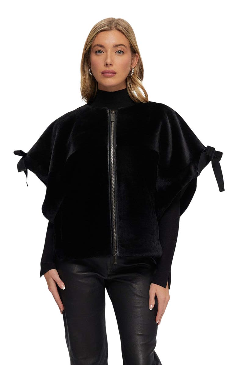 GORSKI Genuine Shearling Jacket, Short Sleeve, Main, color, Black