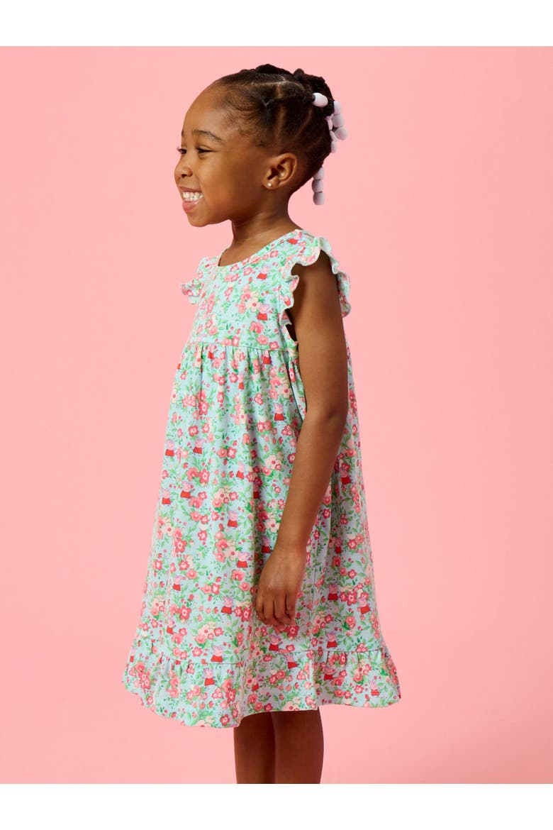 Peppa Pig Toddler Flutter Pajama Night Gown, Alternate, color, Blue Floral Peppa Pig