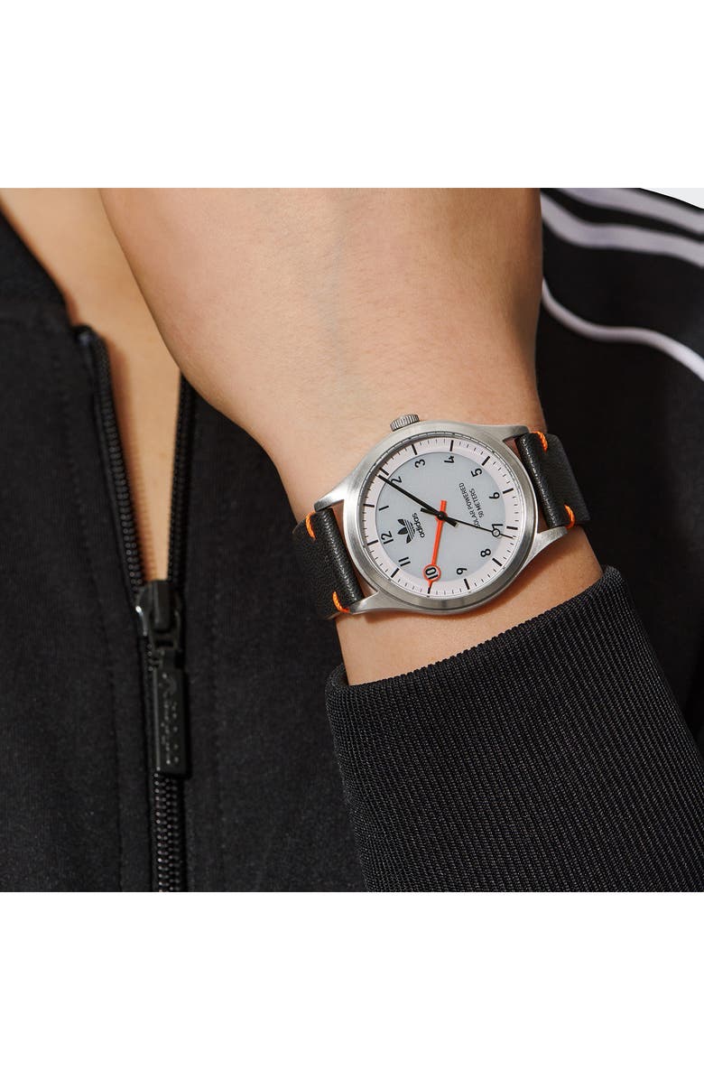 adidas Project One Solar Powered Vegan Leather Strap Watch, 39mm, Alternate, color,