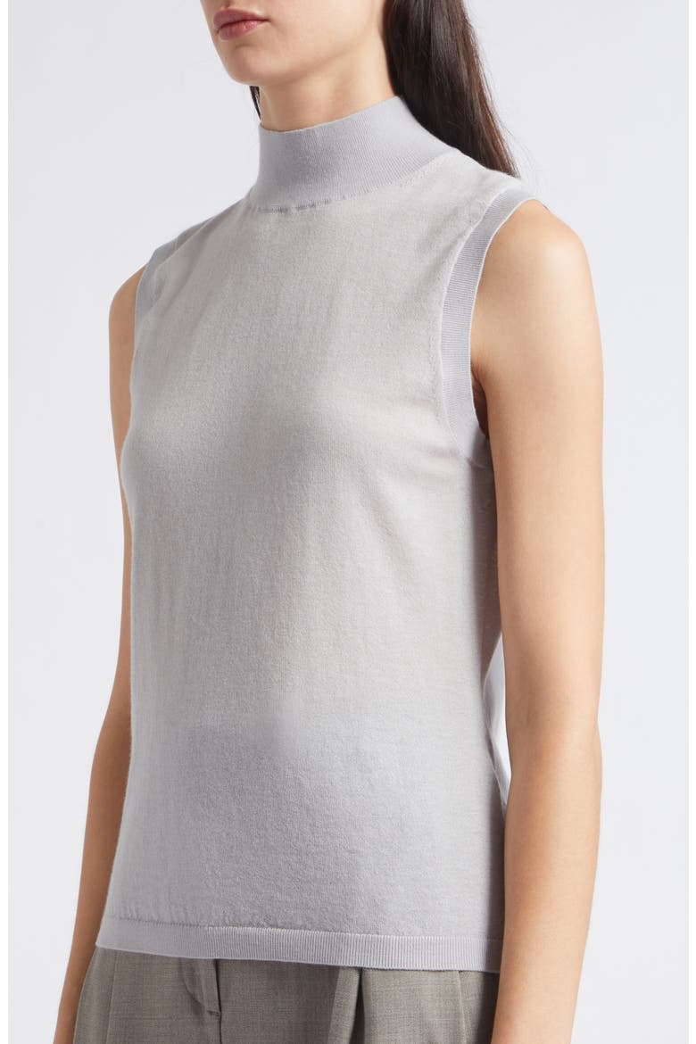Evelyn Funnel Neck Merino Wool Top, Alternate, color, GREY
