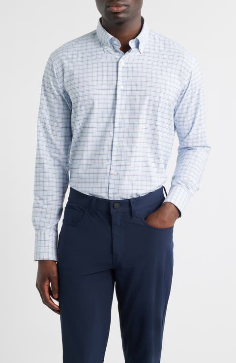 Casey Check Performance Twill Button-Down Shirt