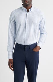 Peter Millar Casey Check Performance Twill Button-Down Shirt