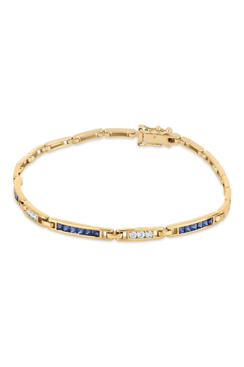 18K Gold El Mar Gemstone and Natural Diamond Line Bracelet, Alternate, color, 18K GOLD/ BLUE SAPPHIRE