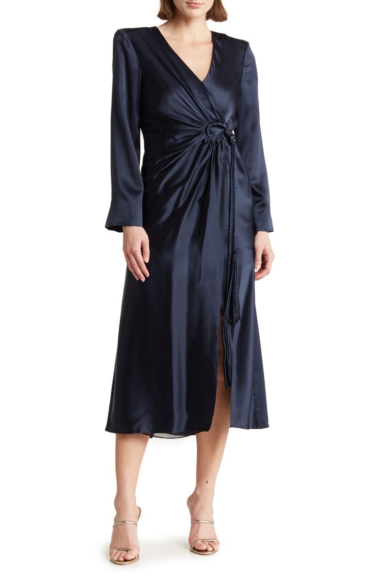 Cinq à Sept Serena Long Sleeve Silk Dress, Main, color,
