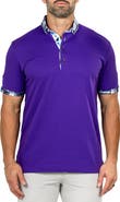 Maceoo Newton Marthyr0030 Purple Button-Down Piqué Polo