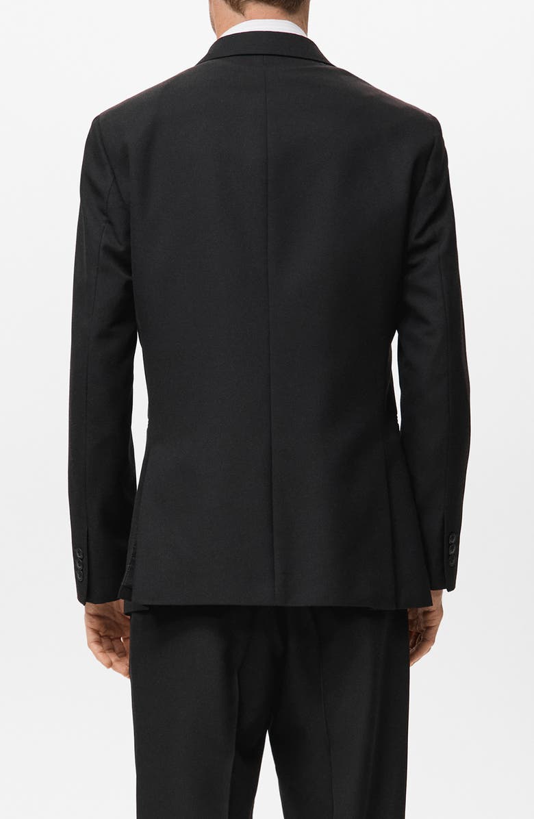 MANGO Double Breasted Suit Jacket, Alternate, color, Black