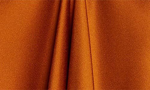 Victoria Beckham Gathered Waist Satin Midi Skirt In Brown