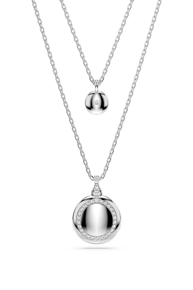 Sublima Crystal Pendant Layered Necklace, Alternate, color, CRYSTAL/ SILVER