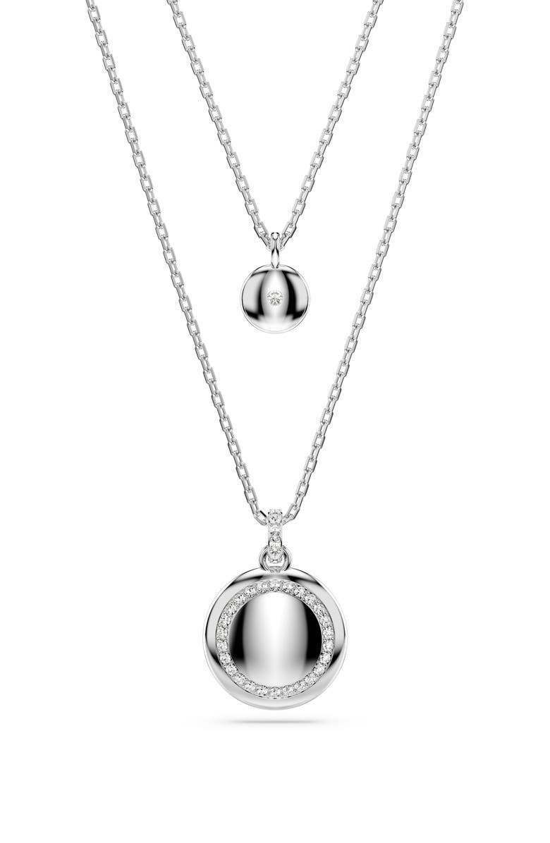 Swarovski Sublima Crystal Pendant Layered Necklace, Alternate, color, Crystal/ Silver