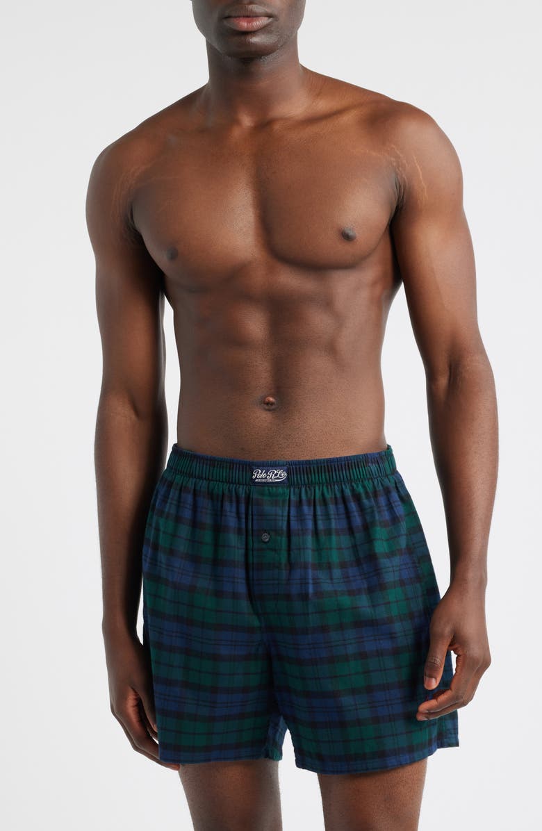 Polo Ralph Lauren Yarn-Dyed Cotton Boxers, Main, color, Blackwatch Plaid