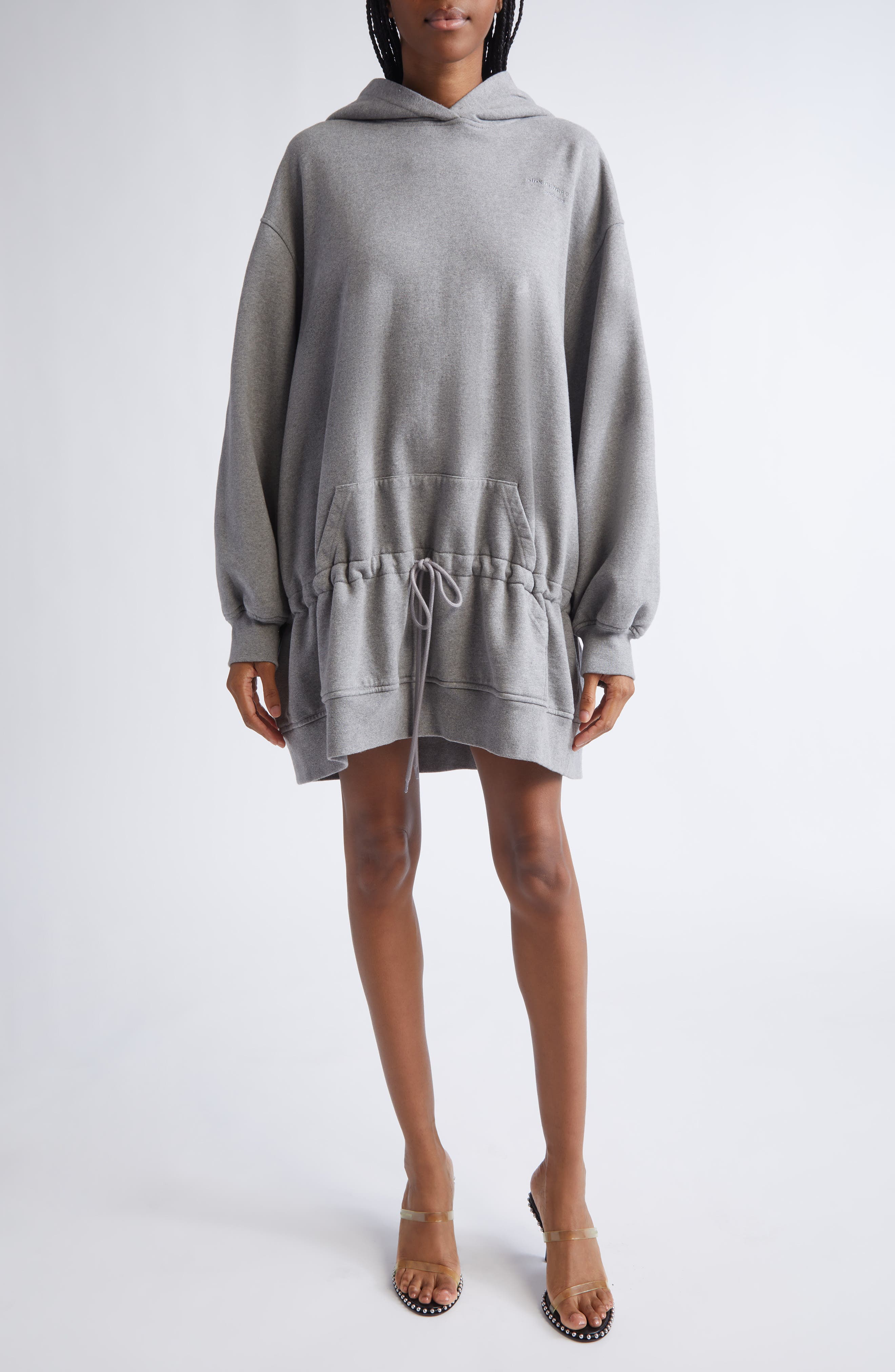 100 cotton hoodie dress Cotton Fleece Hi Low Sleeveless Hoodie Dress