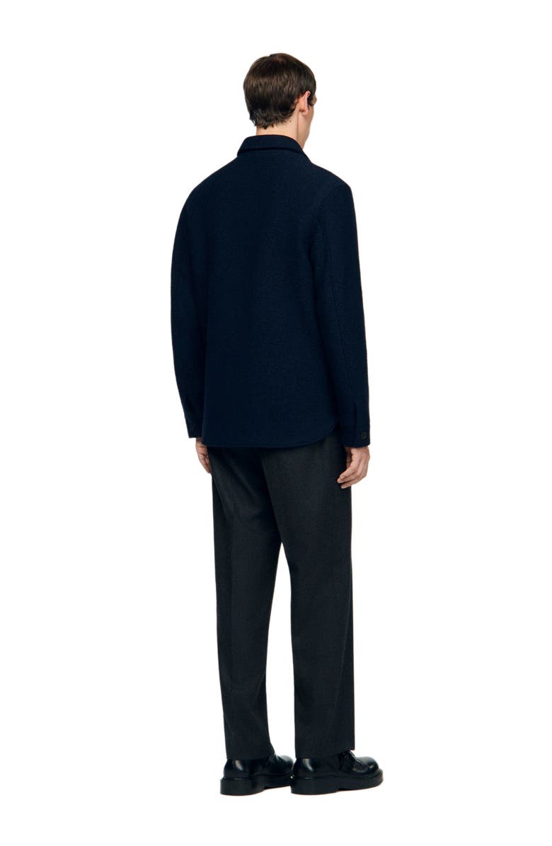 SANDRO Virgin wool overshirt, Alternate, color, Midnight Blue