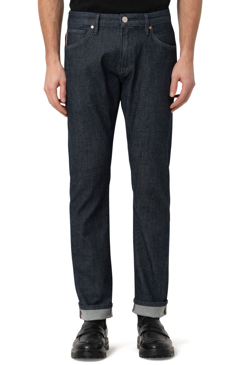 Courage Straight Leg Jeans, Main, color, DARK BLUE SELVEDGE