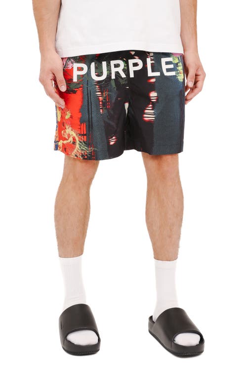 Purple Brand All Around Performance Shorts In Black Multi