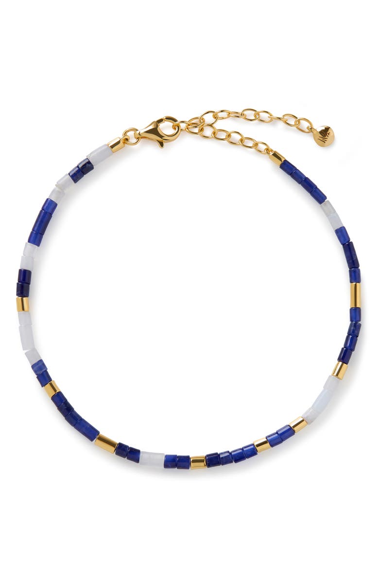 Monica Vinader Delphi Beaded Bracelet, Main, color, 18K Gold Vermeil / Sodalite