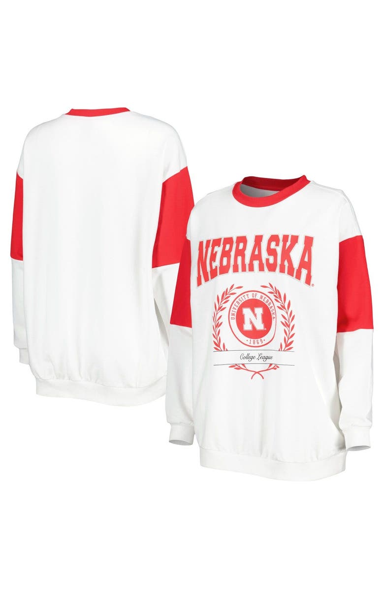 GAMEDAY COUTURE Women's Gameday Couture White Nebraska Huskers It's A Vibe Dolman Pullover Sweatshirt, Main, color, White