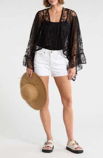 Vince Camuto Cropped Lace Topper & Hat Set
