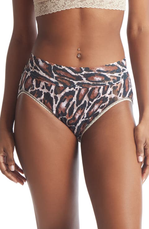 Print Signature Lace French Briefs