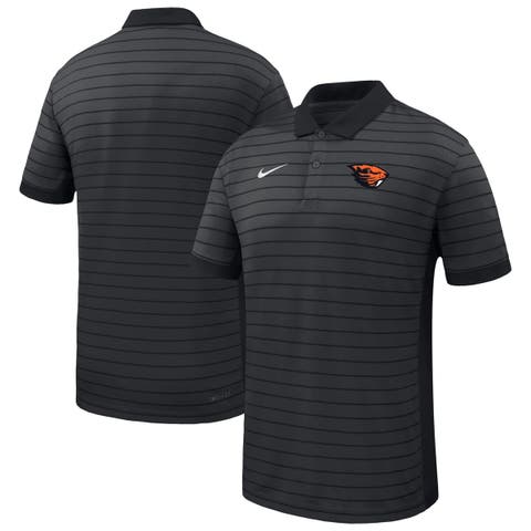 Men's Nike Black Oregon State Beavers 2025 Early Season Coaches Sideline Victory Stripe Performance Polo