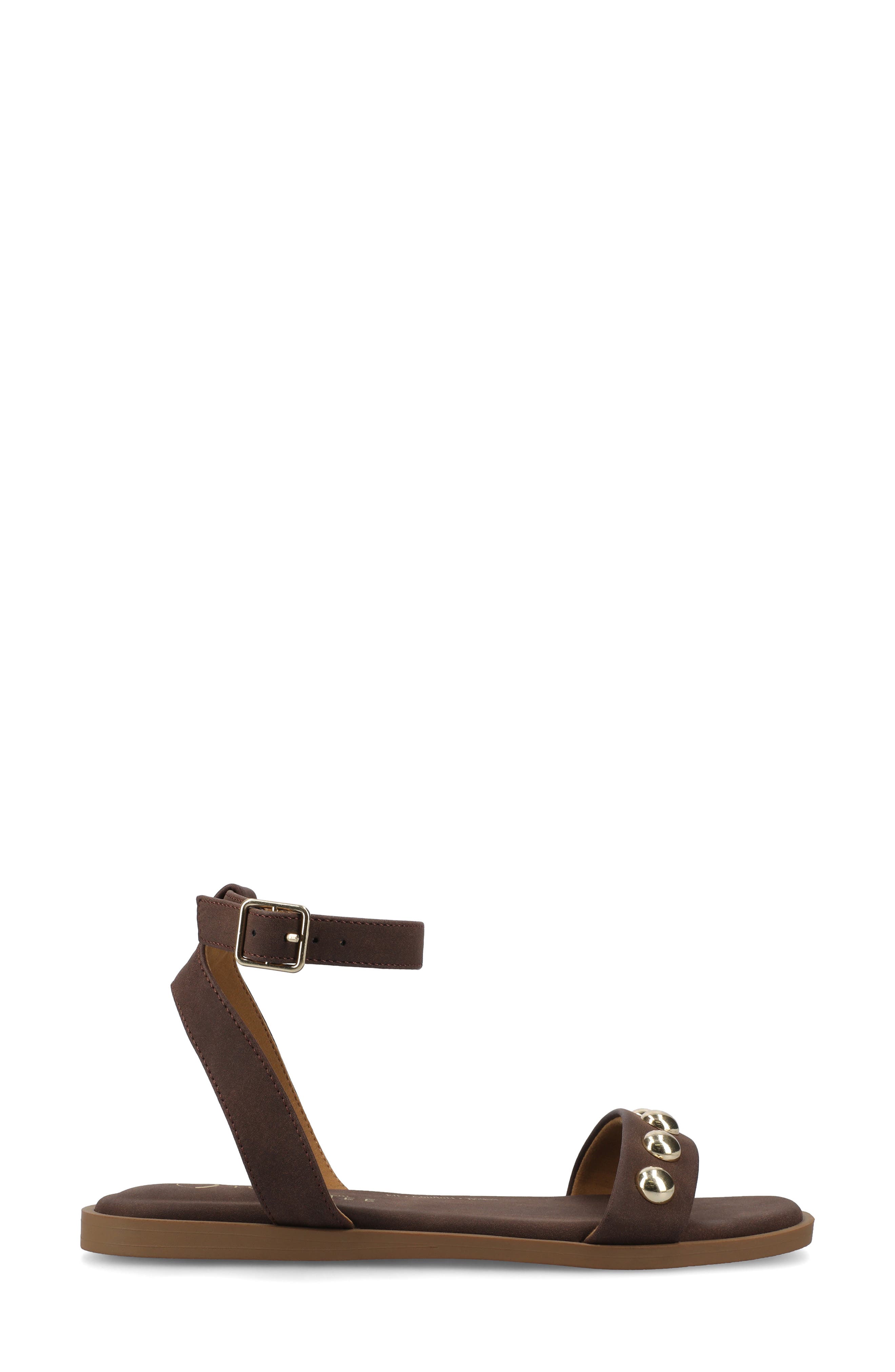 Primrose Studded Sandal, Alternate, color, CHOCOLATE NUBUCK