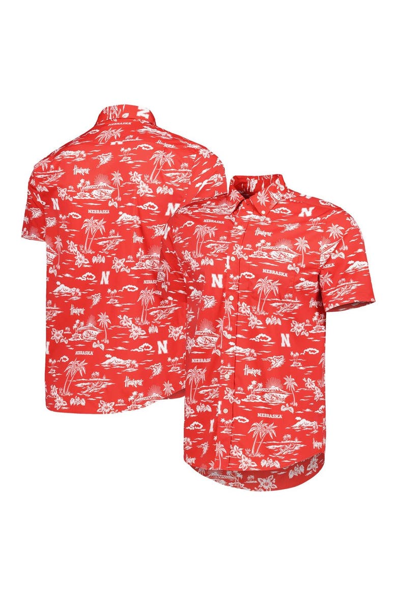 Men's Reyn Spooner Scarlet Nebraska Huskers Performance Button-Down Shirt, Main, color, Scarlet
