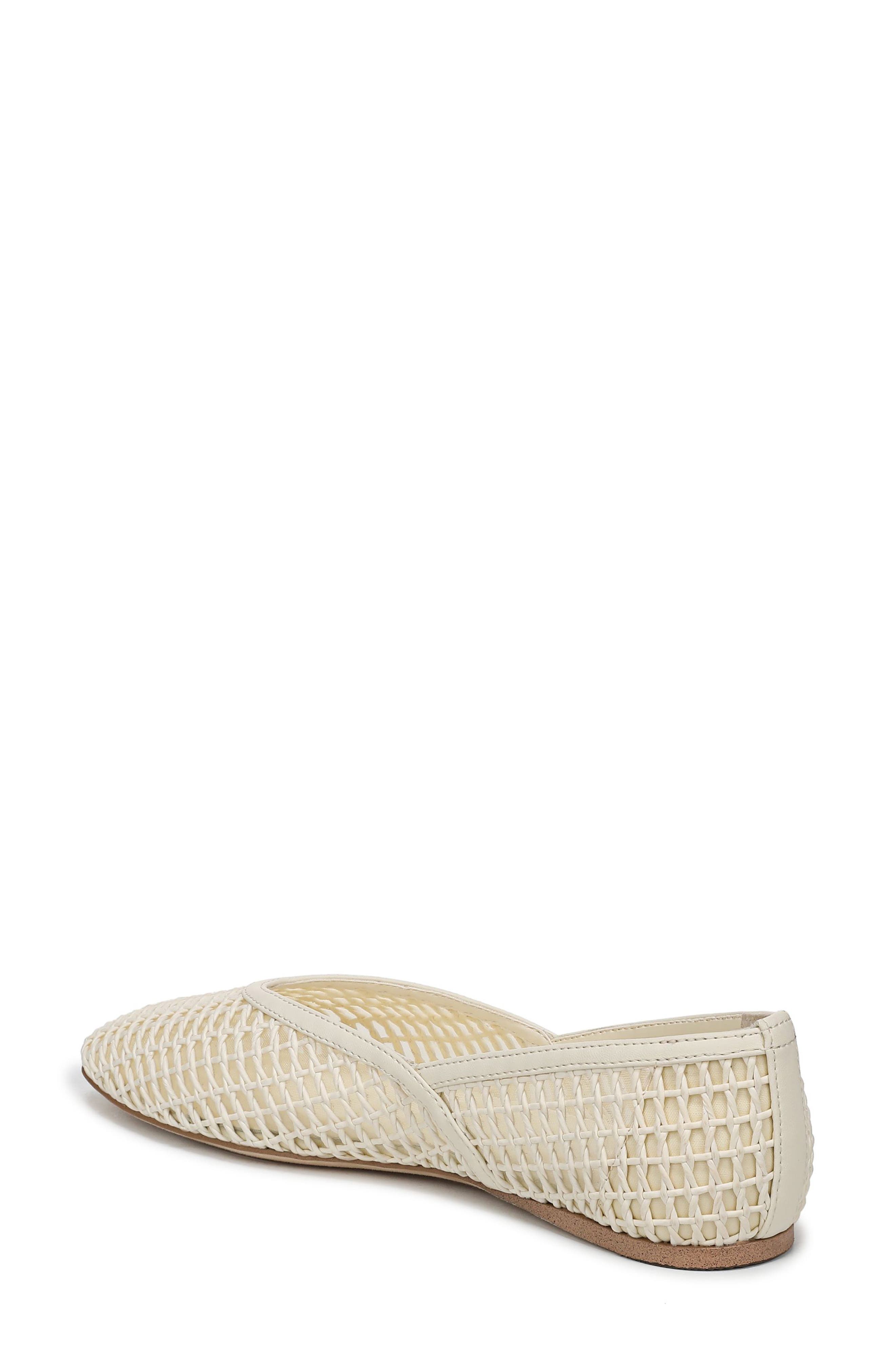 Flexa Square Toe Mesh Flat, Alternate, color, MARSHMALLOW WHITE