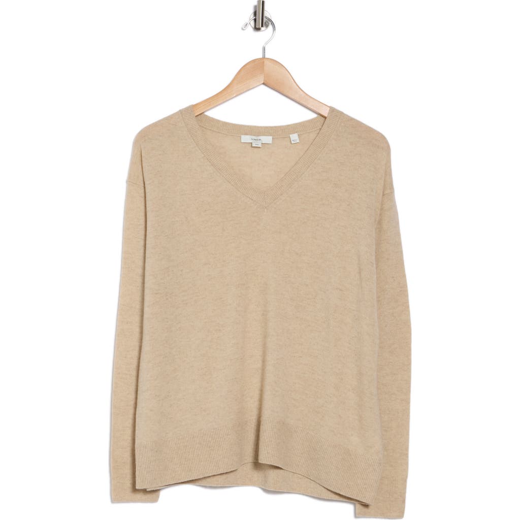 Shop Vince Boxy Wool & Cashmere Blend Sweater In Heather Marzipan