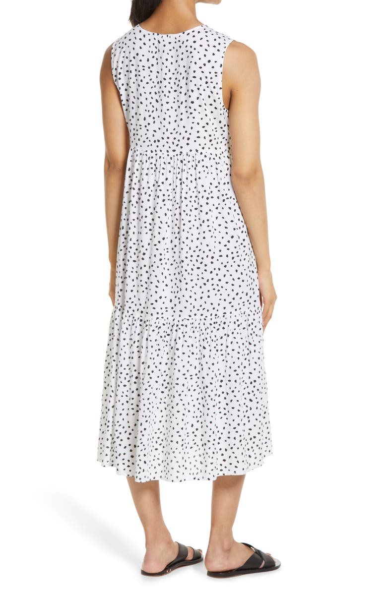 beachlunchlounge Ireana Tiered Ruffle Midi Dress, Alternate, color, 