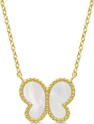 Lily Nily Mother of Pearl Butterfly Pendant Necklace