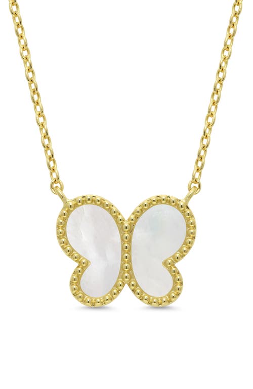 Lily Nily Mother Of Pearl Butterfly Pendant Necklace In Gold